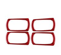 Cadre de Bouton de lève-vitre de Voiture Compatible avec Opel Corsa 2007-2014, 4 pièces, Autocollant en Fibre de Carbone Souple véritable(for LHD RHD Red)