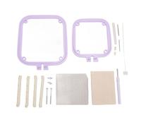 Cadre de broderie à double couche, support de cadre de broderie avec aiguilles remplaçables, pied de cadre réglable pour le point de croix et les travaux d’aiguille à punch (Violet clair)