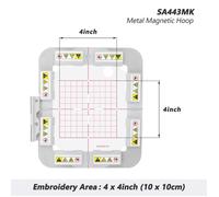 Cadre de broderie magnétique 4x4 pouces pour machines à coudre Brother NQ1600E 1400E NQ3600D 3500D 4000D V7/5/3(100x100mm-SA443MK)