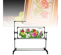 Cadre de Broderie sur Pied, Table de Broderie sur Pied avec poulie, Support de Broderie réglable en Hauteur à 360° pour Point de Croix, Support pour Cerceau de Broderie pour travaux manuels 55cm