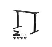 VEVOR Pied Bureau Assis Debout Double Moteur, Cadre Bureau Assis Debout Électrique Réglable en Hauteur 70-117 cm pour Poste de Travail et Maison, avec 4 Mémoires, Longueur Extensible 104-160 cm, Noir