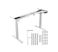 Cadre De Bureau Debout Double Moteur Hauteur Réglable 70-117cm Capacité 125kg Blanc