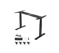 VEVOR Pied Bureau Assis Debout Double Moteur, Cadre Bureau Assis Debout Électrique Réglable en Hauteur 60-125 cm pour Poste de travail et Maison, avec 3 Mémoires, Longueur Extensible 100-180 cm, Noir