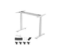 VEVOR Pied Bureau Assis Debout Double Moteur, Cadre Bureau Assis Debout Électrique Réglable en Hauteur 60-125 cm pour Maison et Poste de travail, avec 3 Mémoires, Longueur Extensible 100-180 cm, Blanc