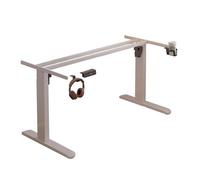 Cadre de bureau électrique réglable avec double moteurs, fonction mémoire et protection anti-collision, pieds de table d'ordinateur, blanc, 114 x 50 x 72-117 cm
