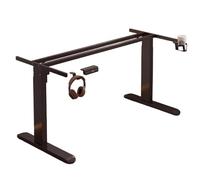 Cadre de bureau électrique réglable avec fonction mémoire et protection anti-collision, 1 moteur, construction en acier, pieds de table d'ordinateur (noir, 114 x 50 x 72-117 cm)