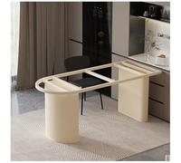 Cadre de bureau ondulé en métal 72,7 cm, table haute de salle à manger et pieds de bureau, imperméable et résistant à l'usure, design semi-circulaire base ovale pour dessus de table polyvalent