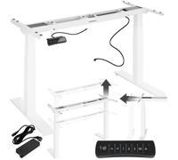 Cadre de bureau - TECTAKE - Structure de table de travail DENIS réglable en hauteur avec 2 moteurs - Blanc