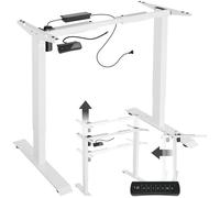 Cadre de bureau - TECTAKE - Structure de table de travail PIOTR avec réglage électrique de la hauteur - Blanc