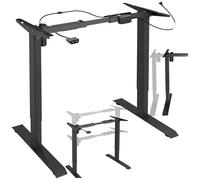 Cadre de bureau - TECTAKE - Structure de table de travail YANNICK avec réglage électrique de la hauteur - Noir