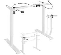 Tectake Bureau Assis Debout Pied de Bureau Réglable en Hauteur Électrique 85-129x65x71-121cm - blanc