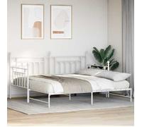 Cadre de Cadre de Lit de repos - BURKE - Canapé-lit Simple - avec tête de lit Blanc 90 x 190 cm Acier AA1152