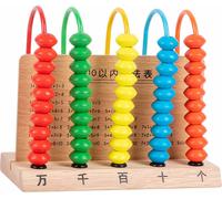 Cadre de calcul arithmétique Jeu de calcul pour enfants Apprentissage du boulier mathématique Jouets éducatifs Myriabit 5 lignes en bois massif