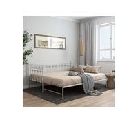 Cadre de canapé-lit extensible Blanc Métal 90x200 cm