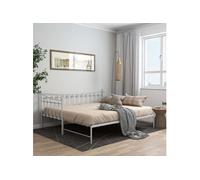 vidaXL Cadre de canapé-lit extensible Métal Blanc 90x200 cm 2 places