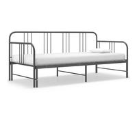 vidaXL Cadre de canapé-lit extensible Gris Métal 90x200 cm