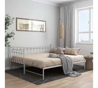 vidaXL Cadre de canapé-lit extensible Métal Blanc 90x200 cm 2 places