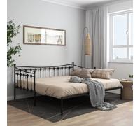 Cadre de Canapé-lit Extensible Gris Métal 90x200 cm Lit d’Invité Simple vidaXL