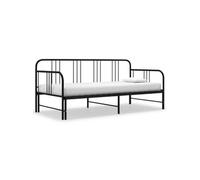 Cadre de canapé-lit extensible Noir Métal 90x200 cm