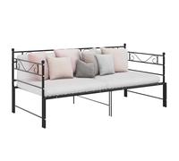 vidaXL Cadre de canapé-lit extensible noir métal 90x200 cm