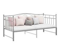 vidaXL Cadre de canapé-lit extensible Gris Métal 90x200 cm, Gris, métal enduit de poudre