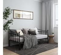 vidaXL Cadre de canapé-lit extensible Noir Métal 90x200 cm, Noir, métal