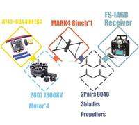 Cadre de Commande de vol V2 8 Pouces, 9 Pouces, 10 Pouces, H743, 60 A, 4 INI, ESC, for Drone de Course FPV en Fibre de Carbone, quadricoptère, Freestyle(8inch H743 60A B)