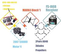 Cadre de Commande de vol V2 8 Pouces, 9 Pouces, 10 Pouces, H743, 60 A, 4 INI, ESC, for Drone de Course FPV en Fibre de Carbone, quadricoptère, Freestyle(8inch H743 60A F)