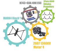 Cadre de Commande de vol V2 8 Pouces, 9 Pouces, 10 Pouces, H743, 60 A, 4 INI, ESC, for Drone de Course FPV en Fibre de Carbone, quadricoptère, Freestyle(8inch H743 60A A)