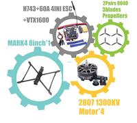 Cadre de Commande de vol V2 8 Pouces, 9 Pouces, 10 Pouces, H743, 60 A, 4 INI, ESC, for Drone de Course FPV en Fibre de Carbone, quadricoptère, Freestyle(8inch H743 60A C)