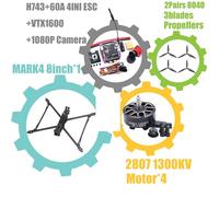 Cadre de Commande de vol V2 8 Pouces, 9 Pouces, 10 Pouces, H743, 60 A, 4 INI, ESC, for Drone de Course FPV en Fibre de Carbone, quadricoptère, Freestyle(8inch H743 60A E)