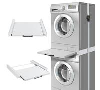 Cadre de connexion en métal avec plaque d'extension épaisse pour machine à laver et sèche-linge, 60 x 55 cm, cadre de connexion universel pour machine à laver avec étagère, kit intermédiaire pour