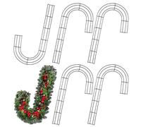 Cadre de Couronne en Fil de Fer 6 pièces 16 Pouces en Forme Canne à Sucre, Base Couronne en métal en Fer pour Bricolage, Artisanat noël, fête Mariage, décorations Vacances à la ma