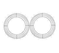 Cadre de Couronne Rond Support Déco Noël en Fer Vert, 2 Pièces | Structure Simple et Base Stable, pour Bureau ou Attrape-rêves, Loisirs Créatifs Saisonniers