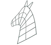 Cadre de Couronne Soi-Même en Fer, Ambiance Noël, 34,5x31x0,5cm | Structure Verte Ouverte, Forme Tête de Cheval, Surface Lisse, Support Suspendu pour Jardins, Terrasses ou Événements