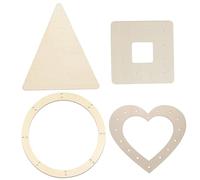 Cadre de couronnes, 4pcs Forme de Couronne Bois décorative, Planches Bricolage avec Trous, Triangle Square Heart Circular Base for Halloween & Christmas Home Door Dorcel, décorations Noël