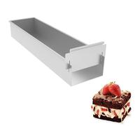 Cadre de cuisson rectangulaire réglable 41,7 × 10 × 6 cm - Revêtement antiadhésif - Alliage d'aluminium - Partie latérale amovible - Facile à nettoyer - Moule à tiramisu - Convient pour les brownies