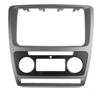 Cadre de façade d'autoradio compatible avec Skoda Octavia pour modèles de climatisation automatique, garniture de tableau de bord en plastique pour modification du système audio intérieur