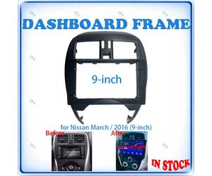 Cadre de façade d'autoradio pour Nissan March Micra 2016, 9 pouces, faisceau de câblage, câble d'alimentation, accessoires de voiture, Plug & Play Only Cables