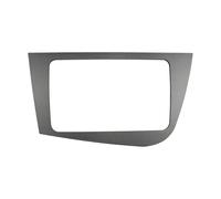 Cadre de façade Radio Autoradio LHD Fascia pour Seat pour Leon 2005-2012 Panneau Stéréo Double Din(Gris)