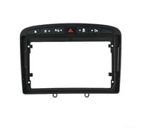 Cadre de façade stéréo pour voiture 22,9 cm 2 DIN double lecteur radio compatible avec 308 408 années modèles 2008 2016 pour mise à niveau et protection du tableau de bord (noir mat)