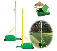 Cadre de filet de badminton, poteaux avec filet de badminton, équipement d'entraînement sportif autoportant pour l'intérieur ou l'extérieur, adulte, enfant, école, jardin Green-Withoutnetwork