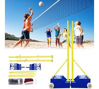 Cadre de Filet de Badminton, poteaux de Volley-Ball en Acier, Support lestable avec roulettes pour intérieur et extérieur, idéal pour l'entraînement dans Le Jardin