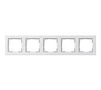 Cadre de finition Gira 021529 E2 5 prises blanc pur brillant