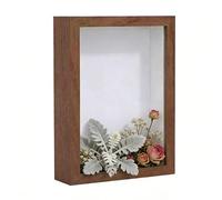 Cadre de fleurs séchées - Présentoir d'échantillons de de 20,3 x 25,4 cm, bordure en bois de noyer foncé, finition ton naturel | Support botanique à faire soi-même, décoration de bureau