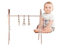 Cadre de gym en bois - Jouet de jeu pliable avec cadre en bois pour nouveau-nés - Accessoires d'exercice pour nouveau-nés, pour centre d'éducation de la petite enfance, salle de crèche,