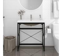 Wastafelframe met inbouwwastafel ijzer zwart3101388