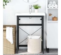 Cadre de Lavabo de Salle de Bain Blanc 59x38x83 cm Fer Support Meuble vidaXL