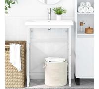 Cadre de Lavabo de Salle de Bain Blanc 59x38x83 cm Fer Support Meuble vidaXL