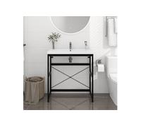 Cadre de Lavabo de Salle de Bain Blanc 59x38x83 cm Fer Support Meuble vidaXL
